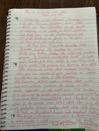 Annual meeting minutes